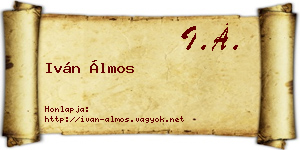 Iván Álmos névjegykártya